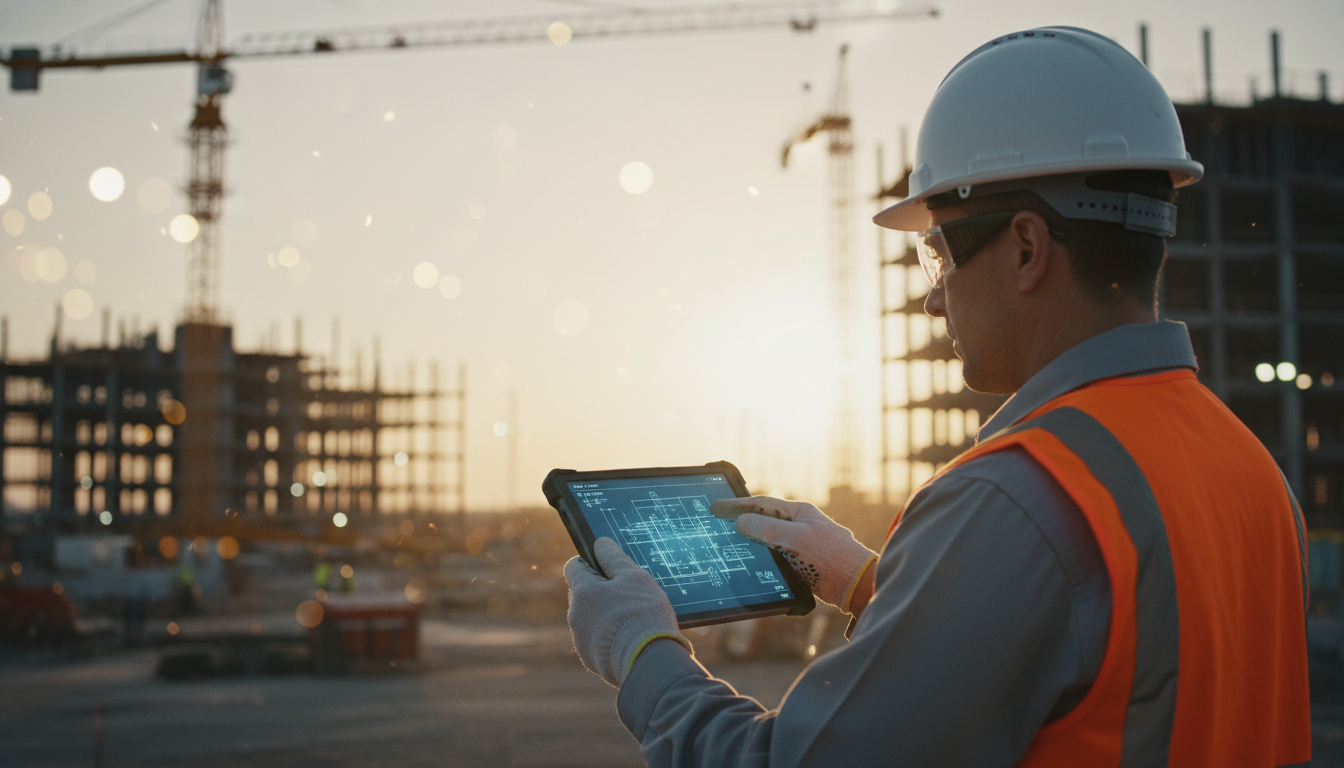 建設業の日報と給与計算の関係をイメージした現場写真